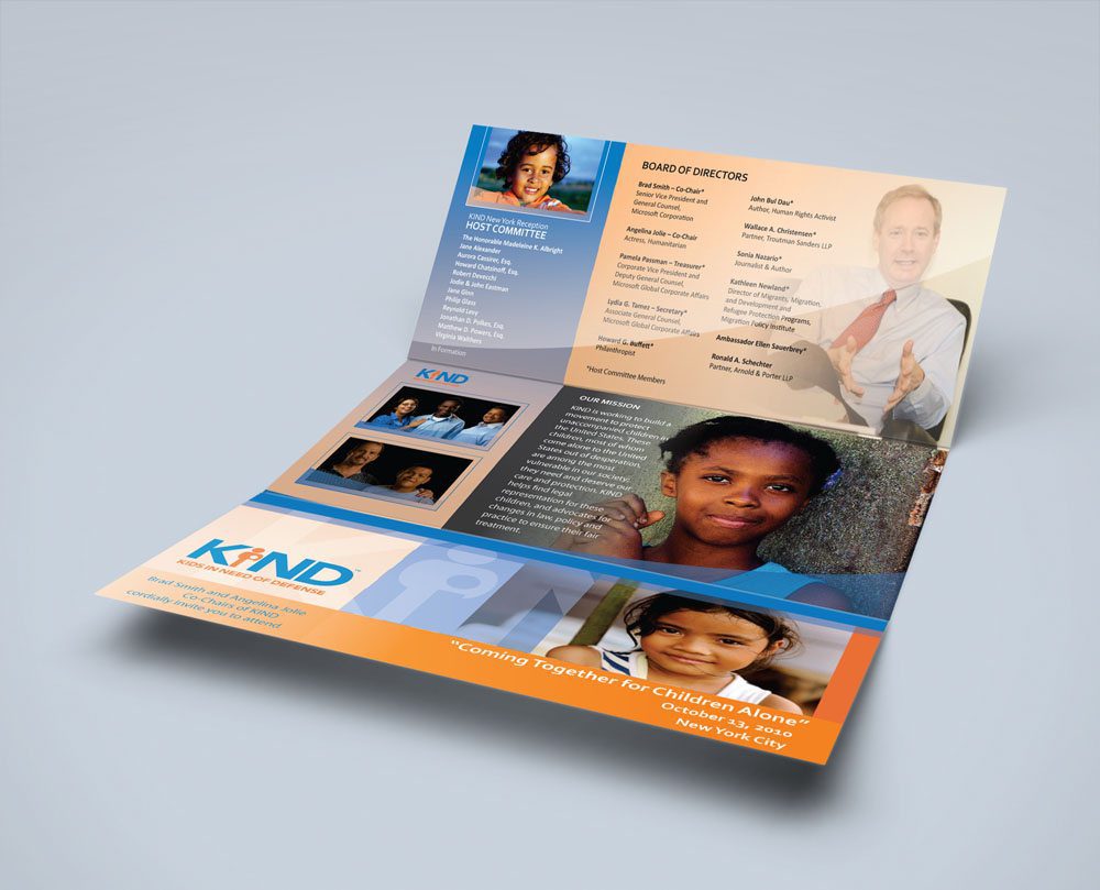 KIND tri-fold 6 Nonprofit Fundraising Invitation Design: Graphic Design - Marketing Materials