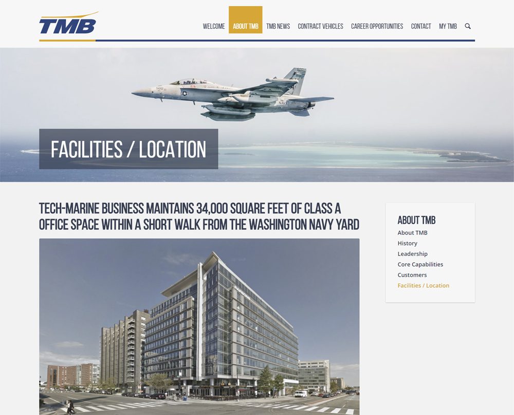 Defense Contractor Website Design - WordPress Web Design and WordPress Web Development for TMB - Facilities Defense Contractor Website Design - WordPress Web Design and WordPress Web Development for TMB - Facilities