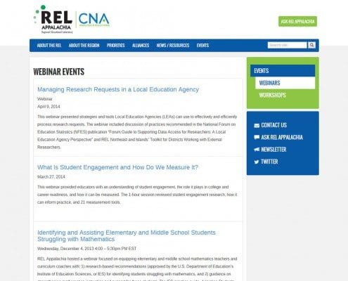 Education Website Design: REL Appalachia Website