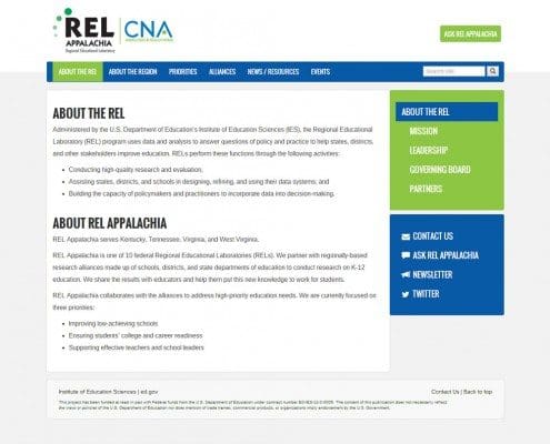 Education Website Design: REL Appalachia Website