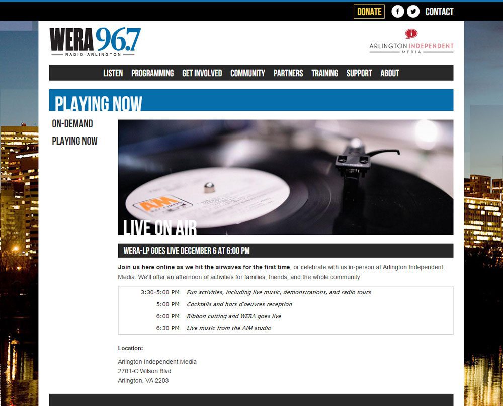 WERA LP-FM website - Playing Now wera playing now 1000 breakpoint 1010