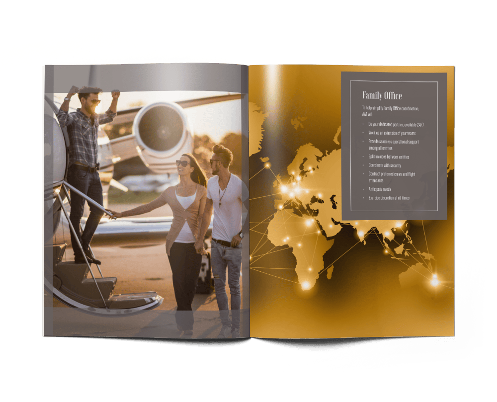 Private Jet Presentation Design: Advanced Aviation Team - Presentation - Inside Spread - Pages 6-7 Private Jet Presentation Design: Print - Design - Advanced Aviation Team - Presentation - Inside Spread - Pages 6-7