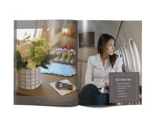 Private Jet Presentation Design: Advanced Aviation Team - Presentation - Inside Spread - Pages 8-9 Private Jet Presentation Design: Advanced Aviation Team - Presentation - Inside Spread - Pages 8-9