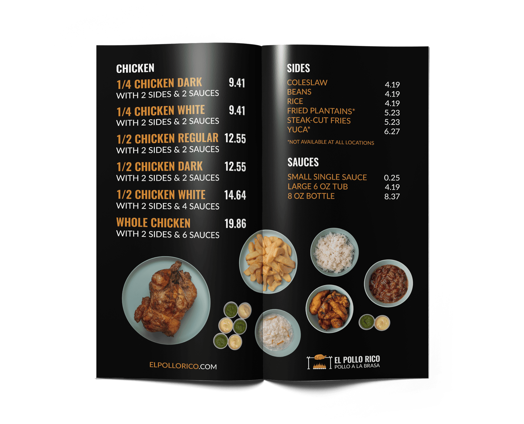 El Pollo Rico Print & Digital Menu 1 El Pollo Rico - Print Menu Design - Interior Spread