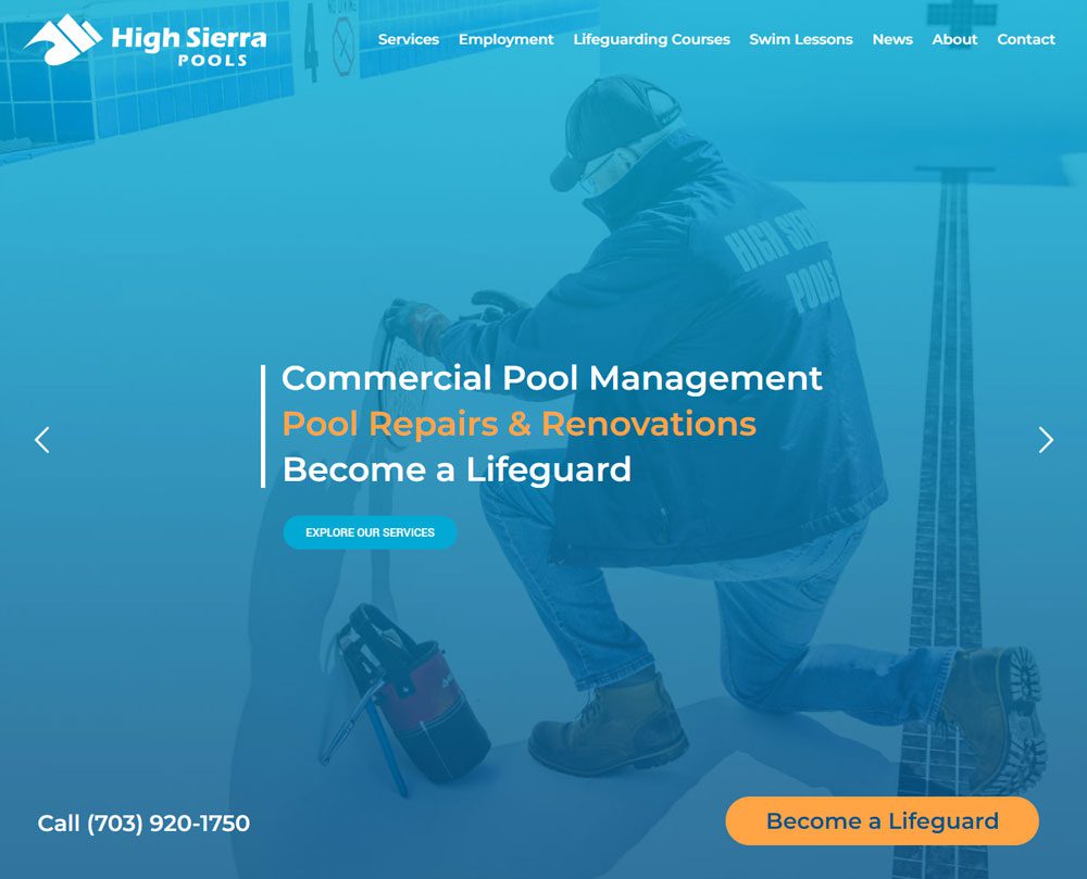 Pool Maintenance Website Design - High Sierra Pools Website - Welcome 1