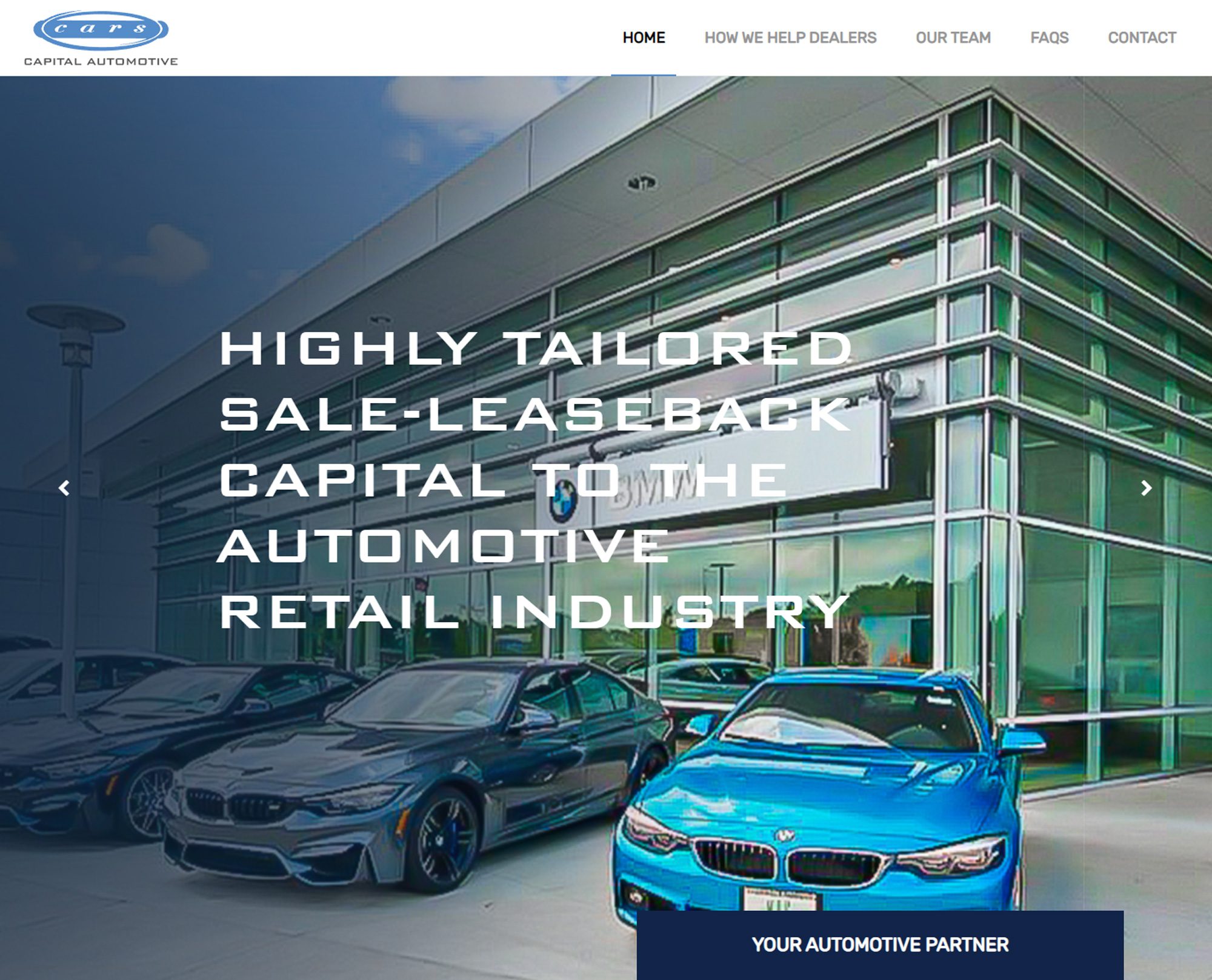 Automotive Real Estate Website Design: Capital Automotive Website - Welcome
